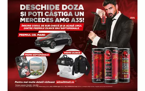 A început cea mai mare campanie HELL de până acum – câștigă un Mercedes AMG A35, ia cina cu Michele Morrone sau unul dintre cele peste 1.000 de premii!