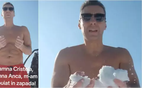Dezbrăcat, în zăpadă, Mircea Badea i-a ironizat pe Călin Georgescu și pe Anca Alexandrescu: "Vreau și eu niște aur monoatomic"