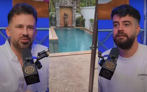 Cum arată locul în care s-au cazat Florin Ristei și Speak pentru filmările Insula iubirii. Cazarea este înconjurată de palmieri și are piscină