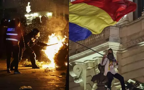 Susținătorii lui Călin Georgescu au dat foc în Centrul Vechi, 13 jandarmi au fost răniți și o mașină Digi24 a fost răsturnată. 11 persoane au fost reținute după protestele din București