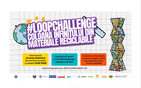 COLOANA INFINITULUI DIN MATERIALE RECICLABILEProiectele #LOOPChallenge, votate și premiate la ENERGY EXPO® 2025