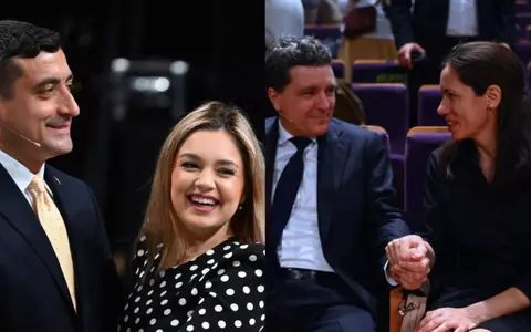 Ilinca Simion și Mirabela Grădinaru, tandre cu partenerii lor, la dezbaterea dintre George Simion și Nicușor Dan. Imagini din culise, când nu știau că sunt fotografiate