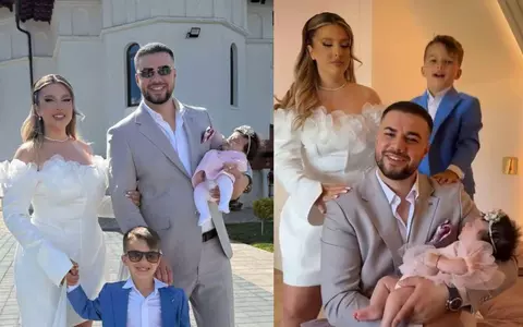Culiță Sterp și Daniela Iliescu și-au botezat fiica, la două luni după naștere. Primele imagini de la creștinarea micuței Miray