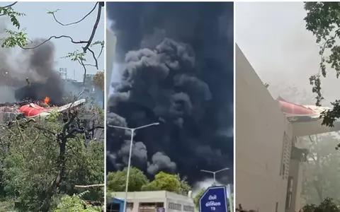 Un avion cu 244 de pasageri s-a prăbușit, la câteva minute după decolare, peste un hotel din India. Aeronava zbura spre Londra / Imaginile tragediei