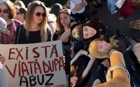 Protest în fața Guvernului, după uciderea Teodorei Marcu. Delia, Anca Serea, Irina Rimes, Lora, ADDA și alte vedete au purtat haine negre și au militat pentru siguranța femeilor