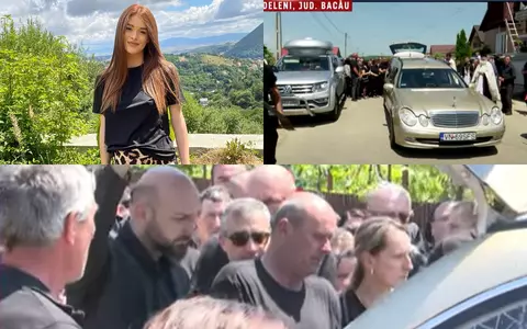 Imagini de la înmormântarea Teodorei Marcu. Curtea din Deleni s-a umplut de flori și coroane, iar Alex, soțul ei, este desfigurat de durere