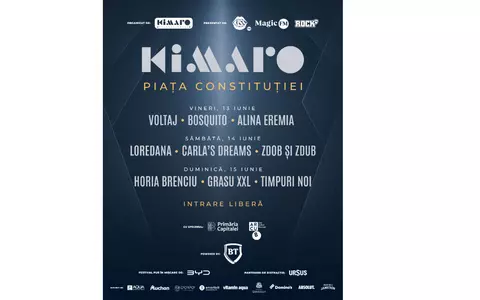 KIMARO FESTIVAL 2025 începe vineri. Ne vedem în Piața Constituției! Trei zile. Trei radiouri. Trei scene. Și voi!
