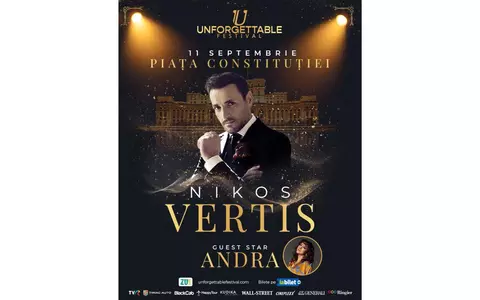 Nikos Vertis și Andra, împreună pentru prima dată la Unforgettable Festival 2025. Duetul care va ridica Piața Constituției în picioare