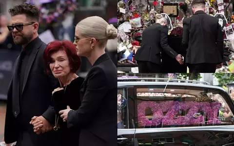 Imagini de la înmormântarea lui Ozzy Osbourne. Mii de fani s-au adunat în Birmingham, orașul său natal, iar Sharon, soția lui, a plâns și a fost consolată de cei trei copii