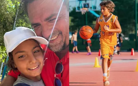 Frumos, talentat și disciplinat! Toma, fiul lui Horia Brenciu, dublu campion la baschet, la 11 ani: "Bravo, dragostea lu’ tata!"