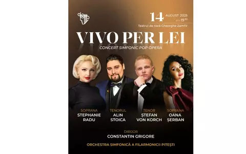 “VIVO PER LEI” - concert pop-opera la FILARMONICA PITEŞTI cu tenorul ŞTEFAN von KORCH şi invitaţii pe 14 august la Teatrul de Vară “Gheorghe Zamfir”