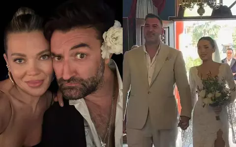 Șerban Cazan s-a căsătorit în Grecia, iar nași au fost Gina Pistol și Smiley! Cum s-au îmbrăcat vedetele: Antonia și Ruby au avut ținute îndrăznețe