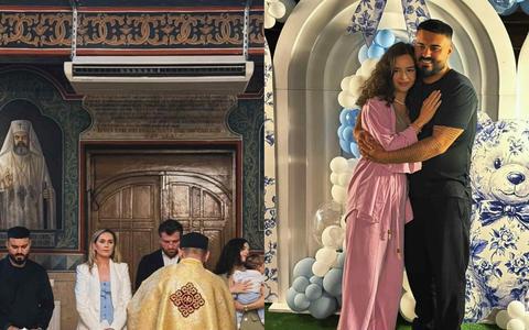 Oana Ciocan și Jador și-au botezat fiul, în secret. Au avut ținute diferite la biserică și petrecere, iar nașii lui Avraam sunt Cătălin Moroșanu și soția lui: „O zi pe care nu o vom uita”