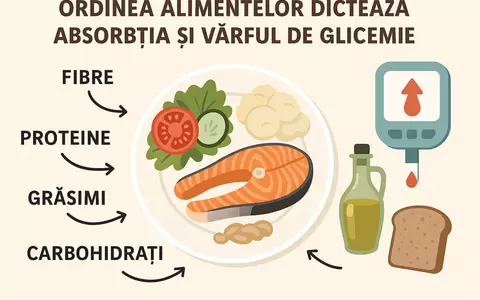 Ordinea alimentelor dictează absorbția și vârful de glicemie