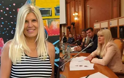 Elena Udrea a revenit în Parlament după eliberarea din închisoare. A purtat o ținută neagră, mulată, cu decolteu și pantofi cu tocuri / Cine a invitat-o și de ce
