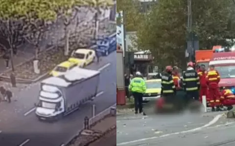 Filmul accidentului în care o femeie a fost lovită de un cablu de tramvai, în București. După resuscitare, victima a suferit un al doilea stop cardio-respirator / Reacția STB