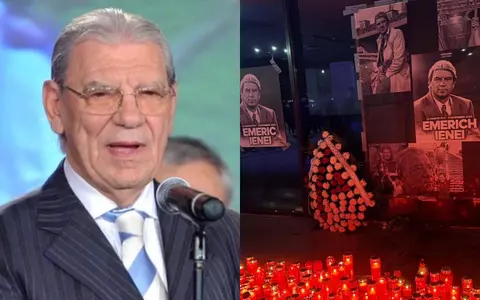 Suporterii Stelei, omagiu emoționant în memoria lui Emeric Ienei. Stadionul din București s-a umplut de lumânări, coroane și fotografii cu regretatul antrenor