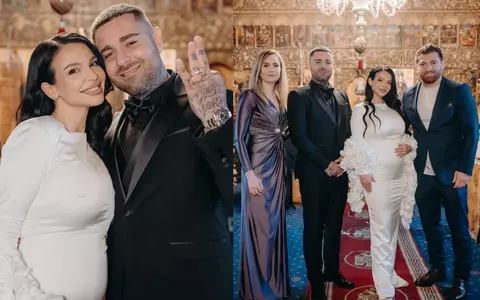 TJ Miles și Francisca s-au căsătorit religios. Primele imagini de la nuntă: Cătălin Moroșanu a fost naș, iar mireasa a purtat o rochie mulată, care i-a evidențiat burtica de gravidă
