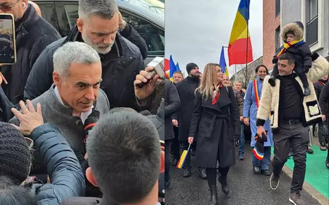George Simion și Călin Georgescu, mitinguri separate la Alba Iulia. Liderul AUR, însoțit de soție și fiu, s-a plâns de atitudinea jandarmilor: „Nu respectă niște reguli”