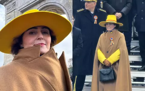 Cine este femeia cu pălărie galbenă din prima linie la parada militară. Lucrează în sistemul judiciar și o cunosc toți politicienii importanți