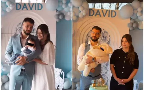 Denisa Coțolan și Iancu Sterp nu l-au botezat ortodox pe David, fiul lor. Au ales o biserică evanghelică: "Credem în binecuvântarea copiilor, așa cum este scris în Biblie" / Imagini de la petrecere