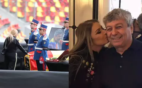 Anamaria Prodan, tristă și îndurerată, la priveghiul lui Mircea Lucescu. A venit îmbrăcată în trening alb-negru și a purtat ochelari de soare: „Exact ca și mama mea, a fost un om ales de Dumnezeu să lumineze”