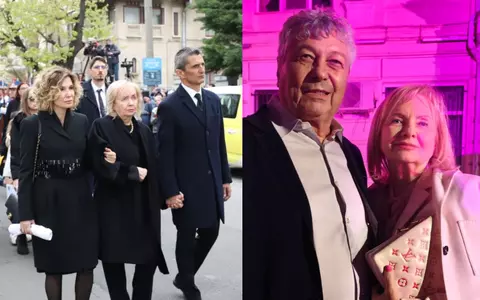 Neli Lucescu, sprijinită de fiu și noră în timp ce își conduce soțul pe ultimul drum. Imagini emoționante cu familia regretatului Mircea Lucescu, de la înmormântare
