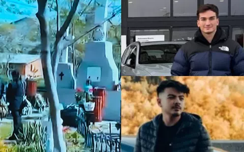 Imagini de la înmormântarea lui Mihai și David, tinerii morți în accidentul de la Snagov. Îndurerați, părinții celor doi prieteni abia se țin pe picioare