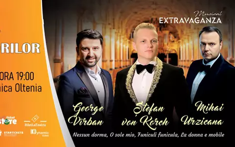 DUELUL TENORILOR – eveniment în premieră cu tenorul ŞTEFAN von KORCH şi invitaţii va avea loc pe 27 Aprilie la Filarmonica Oltenia - Craiova