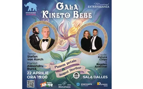 Prima ediţie a Galei Kinetobebe  -„PUNEM PETALE ÎNAPOI FLORILOR”  -  va avea loc pe 22 aprilie la Sala Dalles, la iniţiativa RALUCĂI CHIŞU şi a actorului BOGDAN ACATRINEI