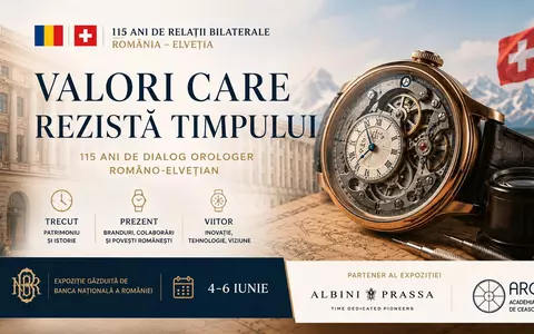Expoziția „Valori care rezistă timpului” de la BNR: Albini Prassa aduce în prim-plan 115 ani de relații România–Elveția prin orologerie