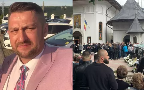 Imagini dureroase de la înmormântarea lui Ciprian Verdeș, polițistul ucis de propriul fiu în Piatra Neamț. Sute de oameni au venit să aducă flori și coroane