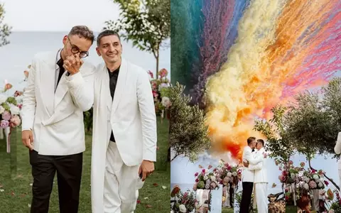 Max Raileanu de la Chefi la Cuțite și hairstylistul George Popescu s-au căsătorit în Grecia. Imagini emoționante de la eveniment: „Ne amintim fluturii din stomac!”