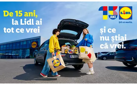 Lidl sărbătorește 15 ani în România alături de clienții săi, cu produse în ambalaje aniversare și beneficii multiple pentru clienți