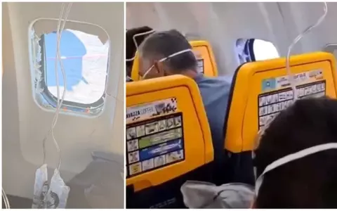 Panică într-un avion Ryanair după ce un geam s-a spart și un pasager a fost tras pe jumătate în afară: "Capul și umerii îi ieșeau prin hubloul spart"