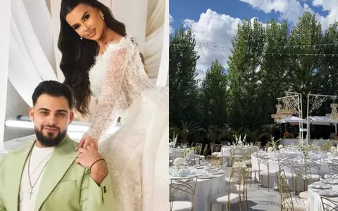 Andra Volos și Robert Lele se căsătoresc religios. Primele imagini de la nuntă: decor spectaculos, mese aranjate cu flori albe, iar mireasa poartă voal cu chipul Maicii Domnului