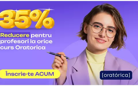 De Ziua Internațională a Profesorului, Oratorica oferă 35% reducere profesorilor din România