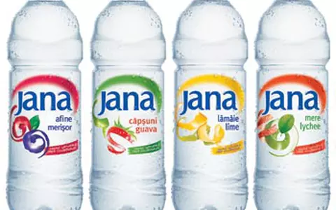 Jana apa cu arome de Capsuni-Guava, Afine-Merisor, Lamai sau Mere