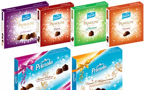 Primola praline, primoline in cutii de sarbatoare