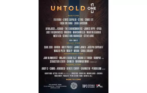 UNTOLD anunță programul pe zile: află când vor urca pe scena festivalului headlinerii Sting, Zara Larsson, Lewis Capaldi, Swae Lee, Flo-Rida, Martin Garrix, Kygo, The Chainsmokers și alții