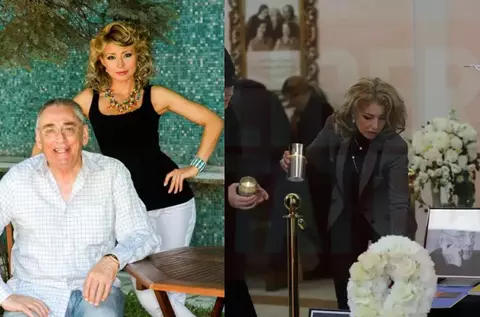 Cum a apărut Alexandra Velniciuc, prietena de suflet a lui Horia Moculescu, la priveghiul lui. A ales o ținută sobră, dar nu complet neagră, și a zâmbit amar la portretul maestrului