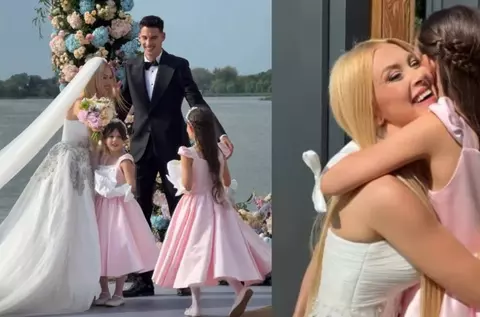 Andreea Bălan, moment emoționant alături de fiicele sale la nunta cu Victor Cornea. Cum au apărut Ella și Clara