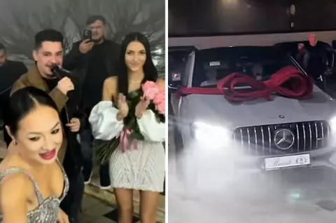 Fiica unui primar din Argeș a primit la majorat un Mercedes de 150.000 de euro. Mașina a fost adusă la petrecere de Vlăduţa Lupău şi Bogdan de la Ploieşti
