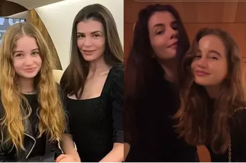 Cum s-au afișat Monica Gabor și Irina Columbeanu în Malibu. Îmbrăcate tineresc, în negru, cu machiaj discret, cele două par surori, nu mamă-fiică: "Idolul meu, Moni Bomboni"