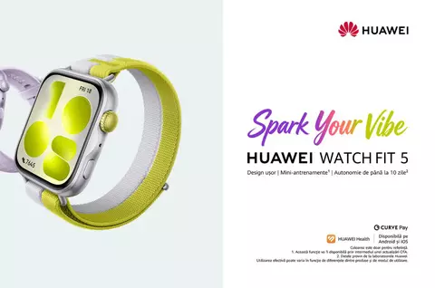 Seria HUAWEI WATCH FIT 5. Ceasurile pline de culoare care îți amintesc cât de importantă este grija pentru tine