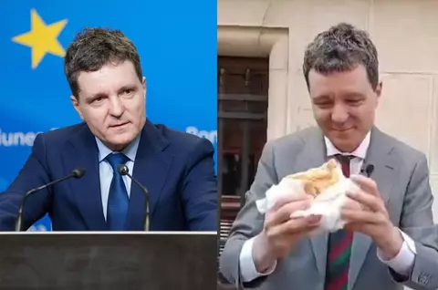Nicușor Dan, surprins în timp ce mânca merdenele la Nea Mihai. Imaginile au devenit virale după scandalul videoclipului postat de Edmond Niculușcă de la „Mița Biciclista”