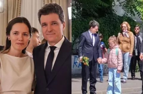 Nicușor Dan și Mirabela Grădinaru, emoții în prima zi de școală a Aheei. Antim, fiul lor cel mic, a fost și el prezent, iar președintele l-a ținut în brațe