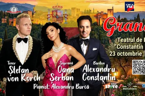 „GRANADA” – cu tenorul ŞTEFAN VON KORCH şi invitaţii - concert incandescent cu influențe spaniole și mexicane, pe scena Teatrului Constantin Tănase pe 23 octombrie