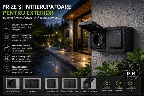 Prize și întrerupătoare pentru exterior – siguranță și durabilitate pentru orice spațiu exterior