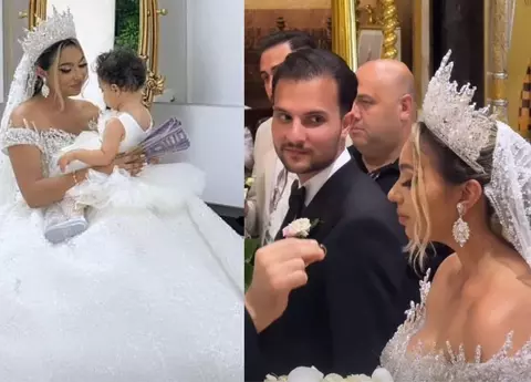 Adriana, fiica cea mică a lui Adrian Minune, s-a căsătorit religios și și-a botezat fetița, în aceeași zi. Sora ei fost nașă / Ce tort au avut la evenimentul cu 1.000 de invitați